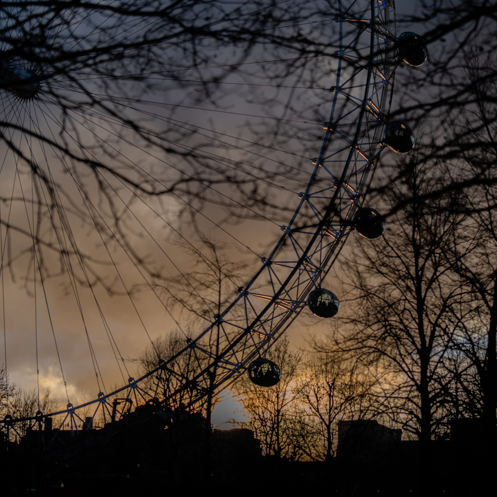 London Eye on a February golden evening